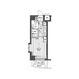 グランド・ガーラ高輪 1Kの間取図画像