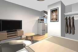 ケーエムホワイトハイツ 2階ワンルームのリビング/ダイニング