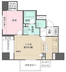 BELISTA品川戸越公園 3階1LDKの間取り