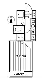 サンロイヤル祐天寺 1階1Kの間取り