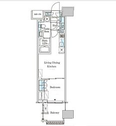 レガシス中目黒 6階1LDKの間取り