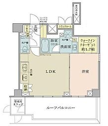 ザ・パークワンズ目黒不動前 6階1LDKの間取り