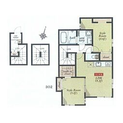 アズ池上レジデンス 3階2LDKの間取り