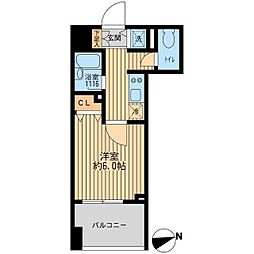 クリオ戸越銀座壱番館 9階1Kの間取り