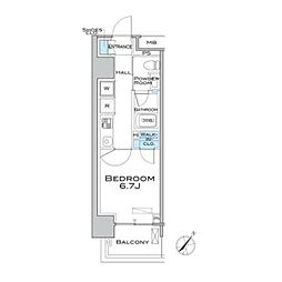 MFPRコート武蔵小山 10階1Kの間取り