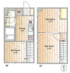 apt.yamato 5階3Kの間取り