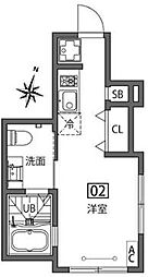 グランエッグス洗足池 1階ワンルームの間取り