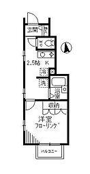 エリューズ洗足 1階1Kの間取り