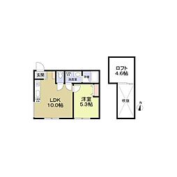 Diamond．　Court 2階1LDKの間取り