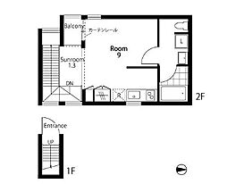 A-1 2階ワンルームの間取り