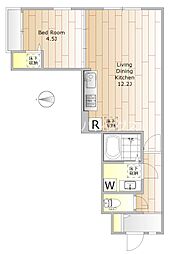 ARIETTA自由が丘 1階1LDKの間取り