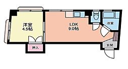カブラギ第二マンション 3階1LDKの間取り