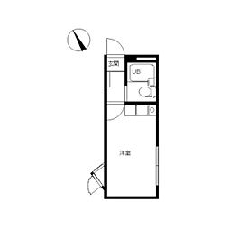 スカイピア旗の台 2階1Kの間取り