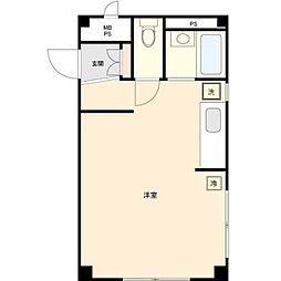 イクセルシャーT 1階ワンルームの間取り