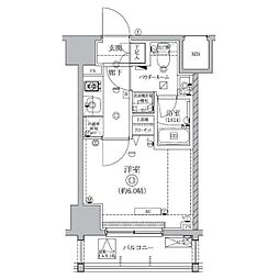 クオリタス南大井 9階1Kの間取り