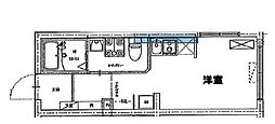 プラチナフォルム御嶽山 1階ワンルームの間取り