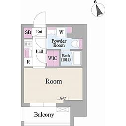 イプセ品川戸越 4階1Kの間取り