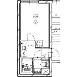 フラシア新蒲田 1Kの間取図画像