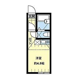 ユナイト馬込カーレンベルグ 1Kの間取図画像