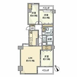 日吉ロイヤルマンション 3LDKの間取図画像