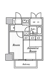 サニークレスト蒲田 1Kの間取図画像