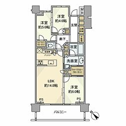 パークホームズ横浜反町 3LDKの間取図画像