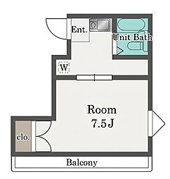 セソールハイツ 1Kの間取図画像