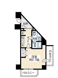 スカイコート武蔵新田 1Kの間取図画像