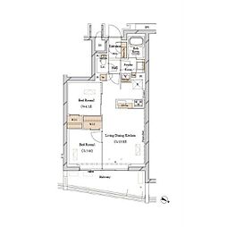 ブランシエスタ目黒中央町 2LDKの間取図画像