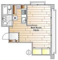 秀和自由ヶ丘レジデンス ワンルームの間取図画像