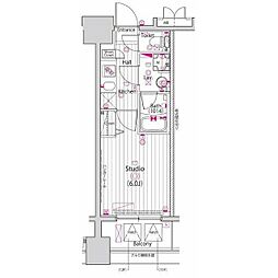 ガーラ・グランディ品川 1Kの間取図画像