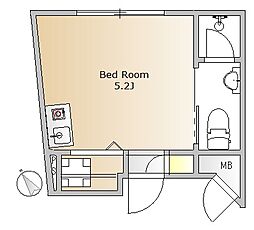 kitasenzokuPlus 1Kの間取図画像
