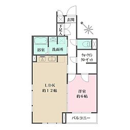 ベルフェリーク西小山 1LDKの間取図画像