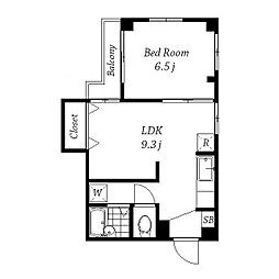 レジデンス後藤2 1LDKの間取図画像