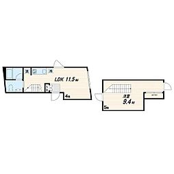 Fullea武蔵小山 1LDKの間取図画像