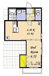 シャザーンYN 1LDKの間取図画像