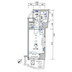 ストーク武蔵小山弐番館 1Kの間取図画像