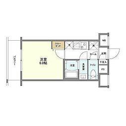 インペリアルフラット武蔵小山 1Kの間取図画像