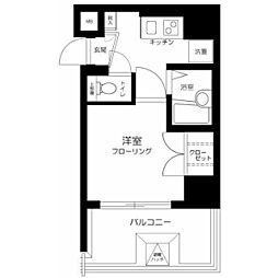 アヴィニティー品川戸越 1Kの間取図画像
