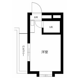 レジダンスイン・目黒 ワンルームの間取図画像