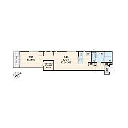エリタージュ品川 1LDKの間取図画像