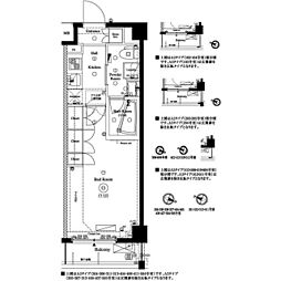 AXAS西馬込アジールコート 1Kの間取図画像