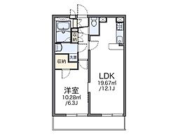 レオパレス堤方2 1LDKの間取図画像