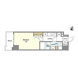 BPRレジデンス御嶽山 1Kの間取図画像