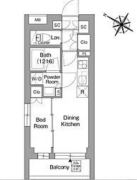 ORSUS戸越銀座 1DKの間取図画像