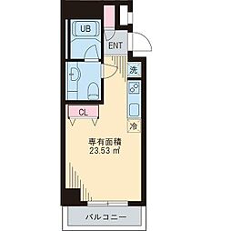 プレミール中延 ワンルームの間取図画像