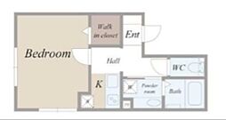 BLUMEN　HAUS 2階1Kの間取り