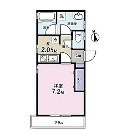 パル・フラッツ 1階1Kの間取り