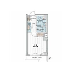 カスタリア三宿 2階1Kの間取り