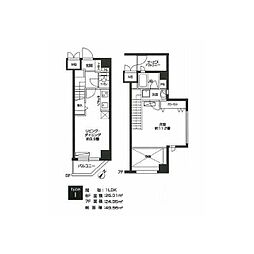 カスタリア用賀 1LDKの間取図画像